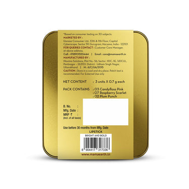 Mamaearth Moisture Matte Long Stay Lipstick Minis Gift Set - Bright and Bold | 8 Hour Moisture Lock | Up to 12-Hour Long Stay | Smudge Proof | Travel-Friendly| Gifting For Valentine's Day, Birthday, Anniversary & Special Occasions | Premium Gift Pack